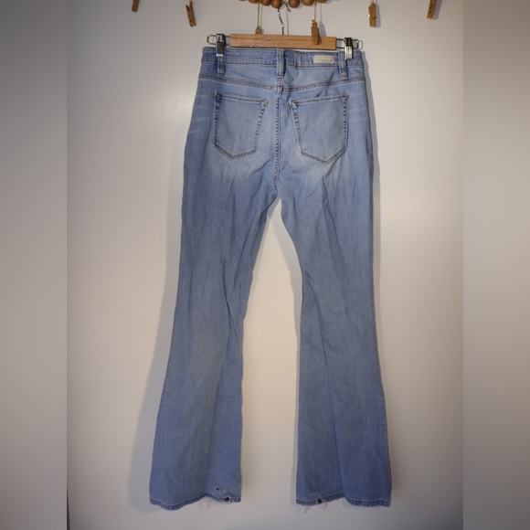 MISS ME - WOMENS HIGH-RISE FLARE JEANS Plain with stretch - Picture 5 of 16